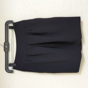 Club Monaco Black Stretch Knit Pleated Pencil Skirt with Pockets 00 / 25